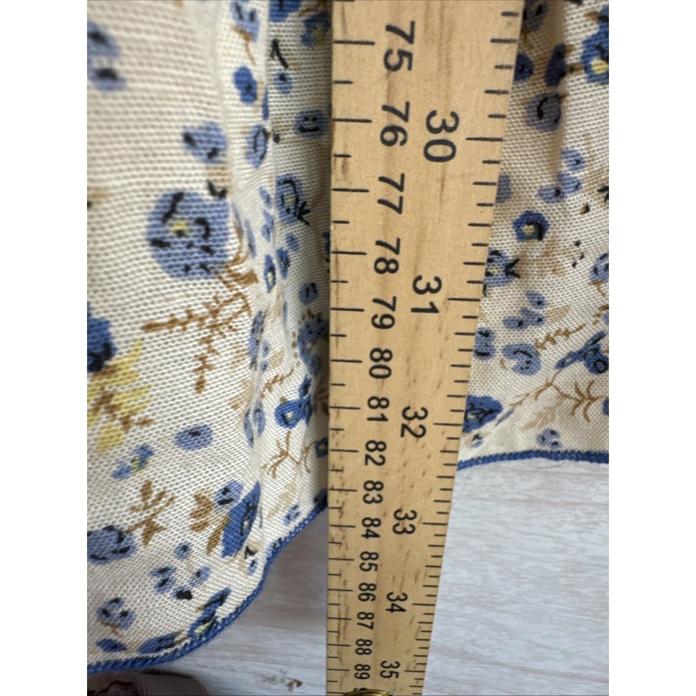 NWT JAPNA linen blend blue and white floral babydoll mini dress Sz XS - Picture 6 of 10